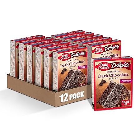 Betty Exclusives Wednesday Super Moist Dark Chocolate Cake Mix, 13.25 oz (Pack of 12)