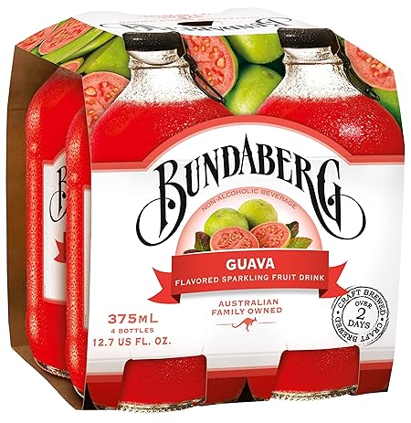 Bundaberg Sparkling Fruit Drink, Guava, 12.7 fl oz, 4 Count