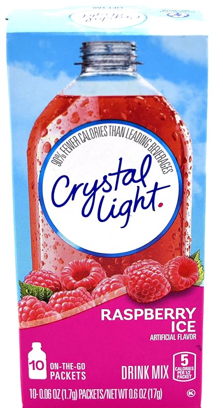 Crystal Light On The Go Raspberry Ice Drink Mix, 10-Packet Box (Pack of 7)
