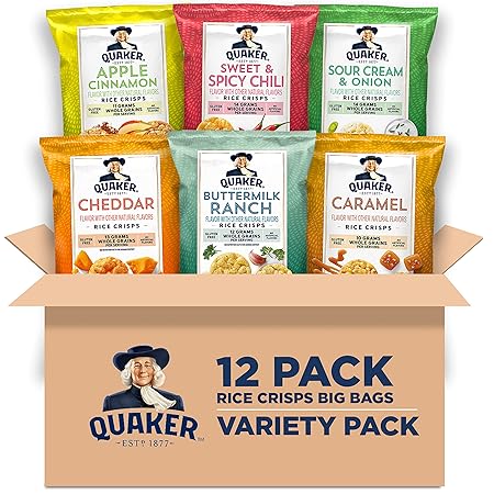 Quaker Rice Crisps, 6 Flavor Variety Pack, 12 Count