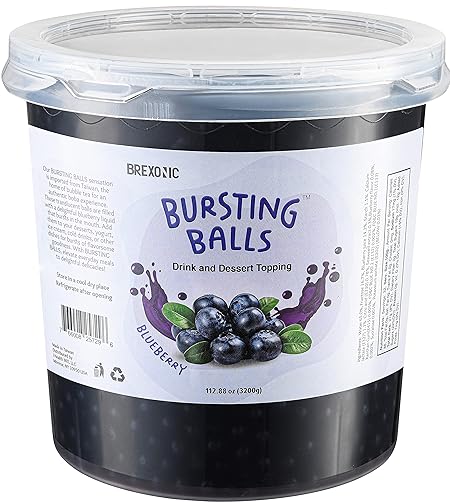Blueberry Boba Pearls Blueberry Popping Boba Bursting Boba Blueberry Bubble Tapioca Pearls For Bubble Tea (Blueberry, 7 LB 1 Pack)