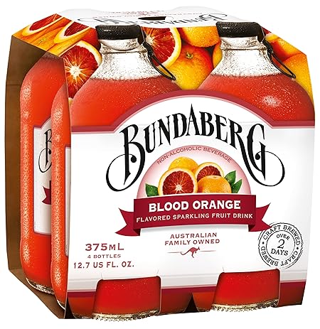 Bundaberg Sparking Fruit Drink, Blood Orange, 12.7 fl oz, 4 Count
