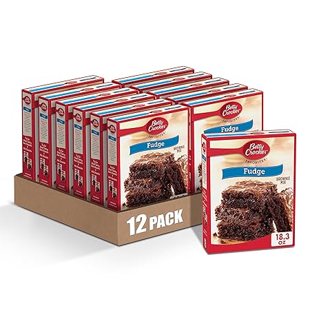 Betty Crocker Fudge Brownie Mix, Family Size, 18.3 oz (Pack of 12)