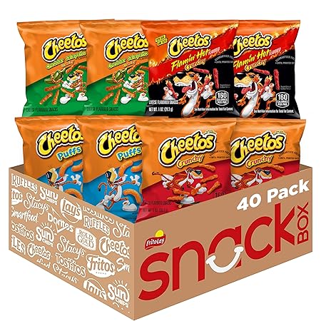Cheetos Cheese Flavored Snacks, Variety Pack, (Pack of 40)