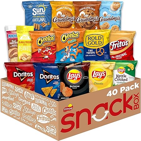 Frito-Lay Ultimate Classic Snacks Package, Variety Assortment of Chips, Cookies, Crackers, & Nuts, (Pack of 40) (Packaging May Vary)