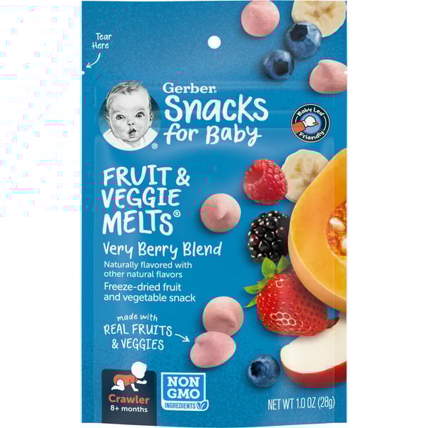 Gerber Fruit & Veggie Melts Baby Snack Very Berry Blend Bag
