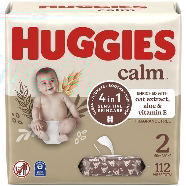 Huggies Calm Baby Wipes, Unscented