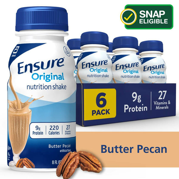 Ensure Original Nutrition Shake Butter Pecan Ready-to-Drink Bottles