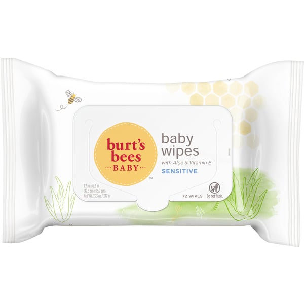 Burt's Bees Baby Wipes, Unscented Wipes for Sensitive Skin with Aloe & Vitamin E, Unscented