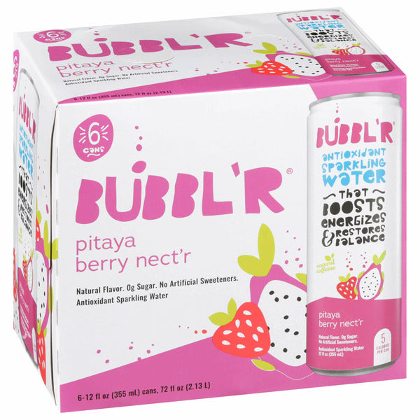 BUBBL’R Antioxidant Sparkling Water, pitaya berry nect'r
