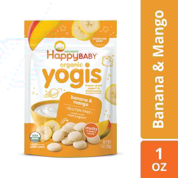 Happy Baby Organics Organics Organic Yogis Freeze-Dried Yogurt & Fruit Snacks Banana Mango 1 oz UNIT