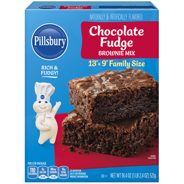 Pillsbury Chocolate Fudge Brownie Mix, 18.4 oz Box
