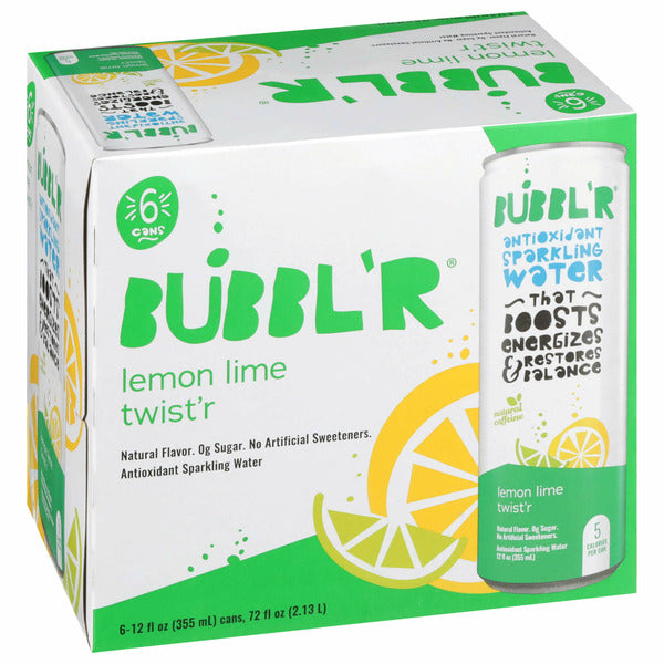 BUBBL’R Antioxidant Sparkling Water, lemon lime twist'r