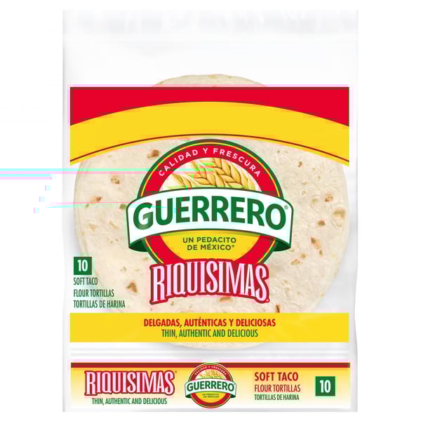 Guerrero Riquisimas Flour Tortillas, Soft Taco Size, 10 Count