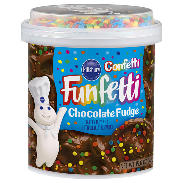 Pillsbury Funfetti Chocolate Fudge Frosting, 15.6 Oz Tub