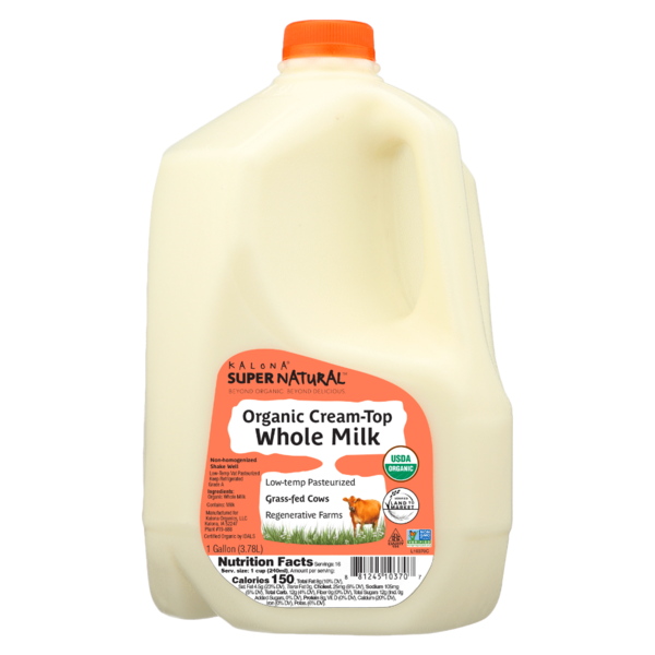 Kalona SuperNatural Organic, Whole Milk, Grass-fed Cows