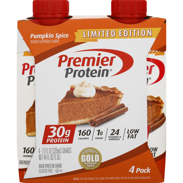 Premier Protein Protein Shakes, Pumpkin Spice, Limited Edition, 4 Pack