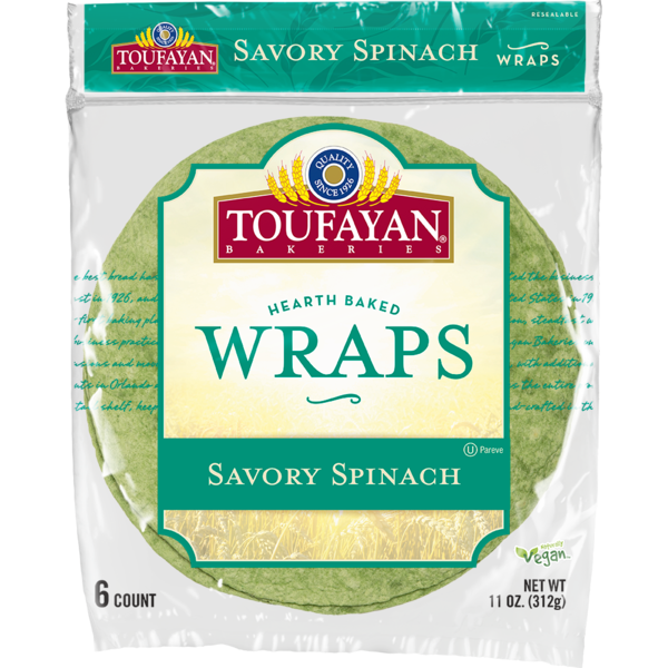 Toufayan Bakeries Savory Spinach Wraps