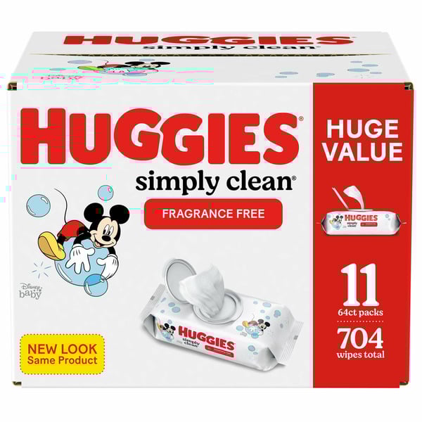 Huggies Simply Clean Unscented Baby Wipes