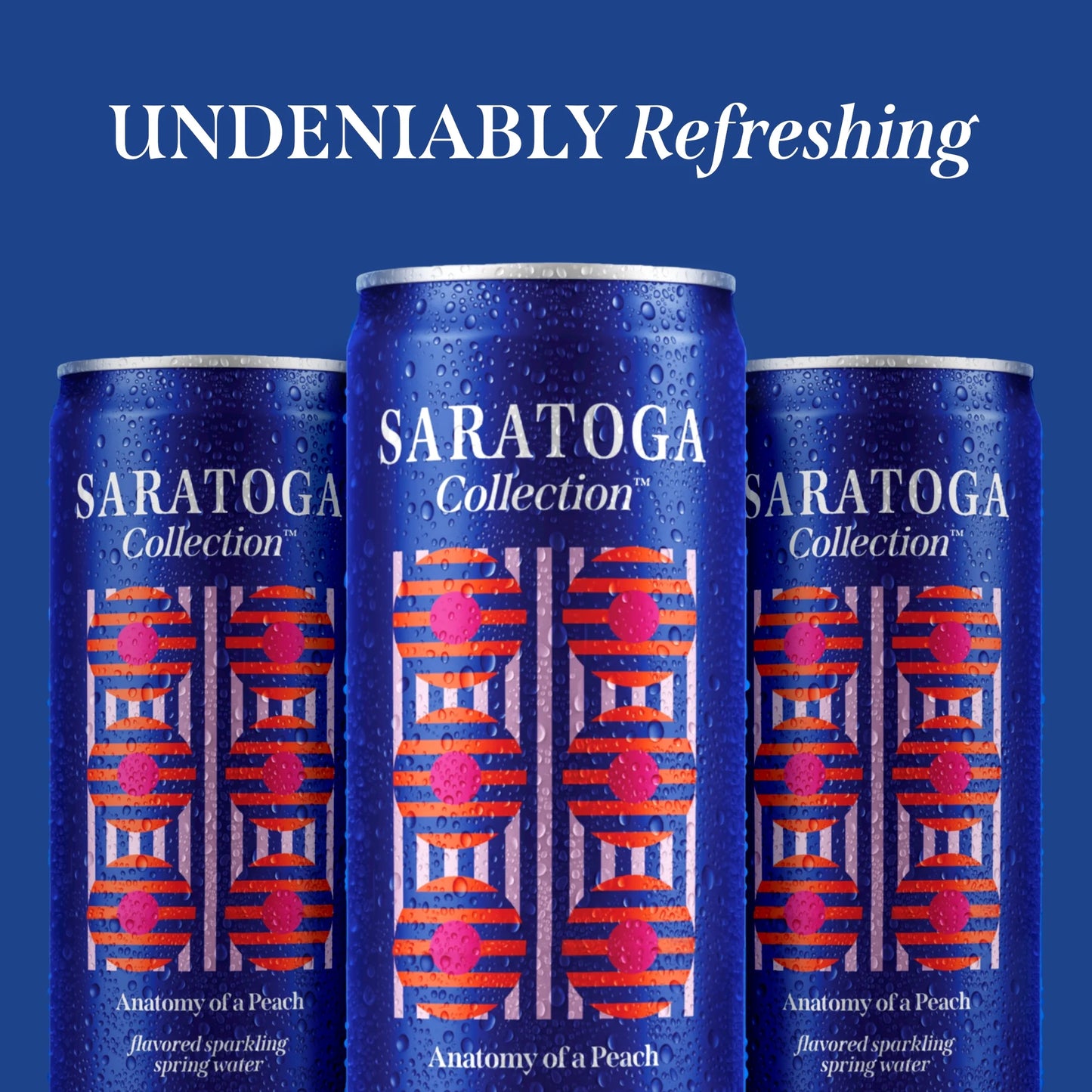 Saratoga Collection, Peach Flavored Sparkling Water, Anatomy of a Peach, 12 fl oz, 6 Pack Cans