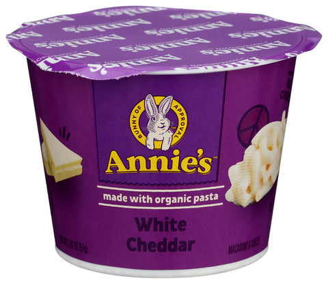 Annies Homegrown 
Pasta Cup White Chdr, 2.01 OZ.