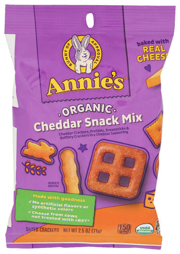 Annies Homegrown 
Snack Mix Cheddar Org, 2.5 OZ.