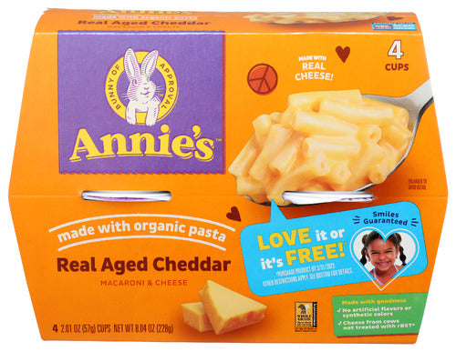 Annies Homegrown 
Pasta Mac Chse Agd Chdr, 8.04 OZ.