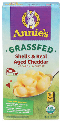 Annies Homegrown 
Mac & Chs Shell Aged Chdr, 6 OZ.