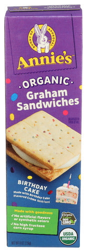 Annies Homegrown 
Grhm Ckr Sndwch Bday Ck, 8 OZ.