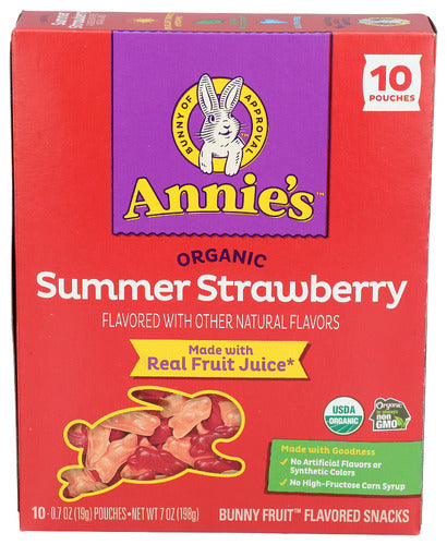 Annies Homegrown 
Fruit Snk Smr Strwbry Bun, 7 OZ.