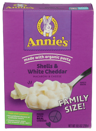 Annies Homegrown 
Mac & Chs Shell Wht Chdr Fmly, 10.5 OZ.