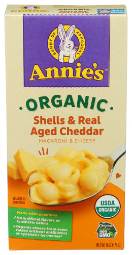 Annies Homegrown 
Mac & Chs Shell Chdr, 6 OZ.