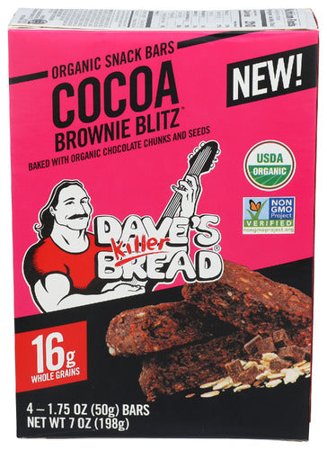 Daves Killer Bread 
Bar 4Mp Cocoa Brwn Blitz W, 7 OZ