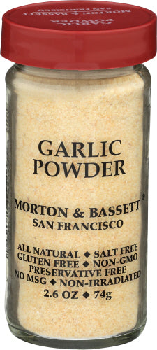 Morton & Bassett 
Garlic Powder, 2.6 OZ.