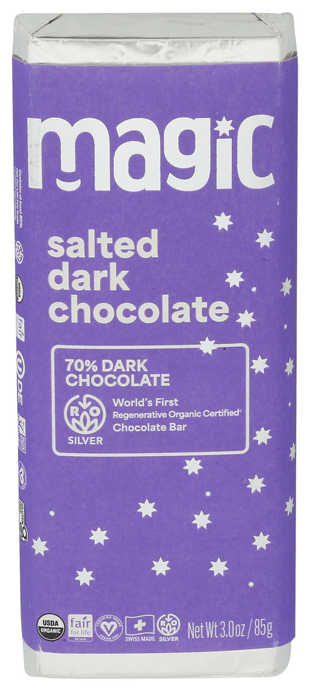 Dr Bronner Magic All-One Chocolate 
Bar Choc Dark Salted, 3 OZ.