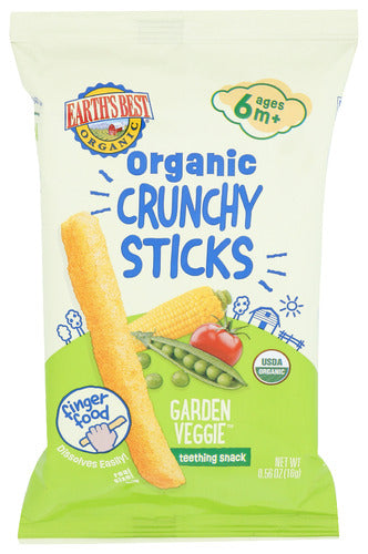 EARTHS BEST STICKS CRUNCHY GRDN VEGG - 0.56 OZ