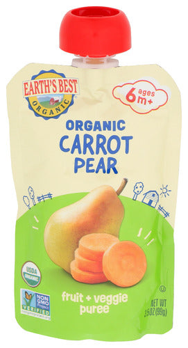 EARTHS BEST BABY POUCH CRRT PR PUREE - 3.5 OZ