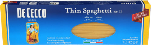 DE CECCO PASTA SPAGHETTI THIN - 16 OZ