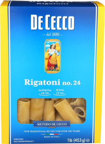 De Cecco 
Pasta Rigatoni, 16 OZ.
