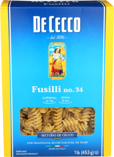 De Cecco 
Pasta Fusilli, 16 OZ.