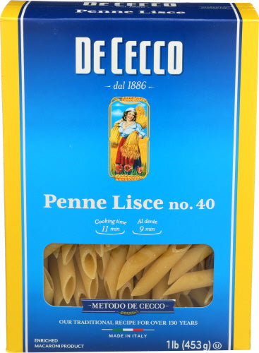 DE CECCO PASTA PENNE LISCE - 16 OZ