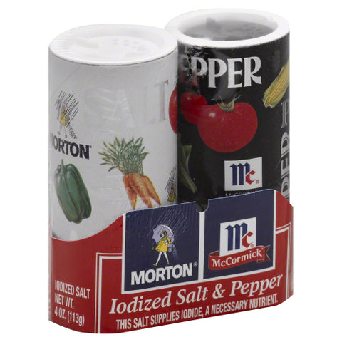 Mortons 
Salt & Pepper Shakers 2Pk, 5.25 OZ.