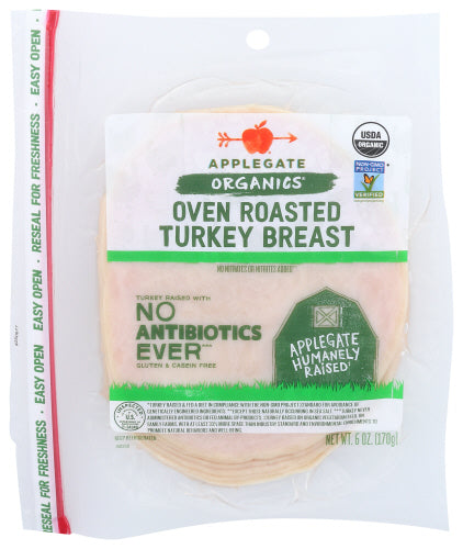 APPLEGATE TURKEY OVEN RSTD SLCD ORG - 6 OZ