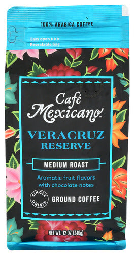 Cafe Mexicano 
Coffee Grnd Veracruz Med, 12 OZ.