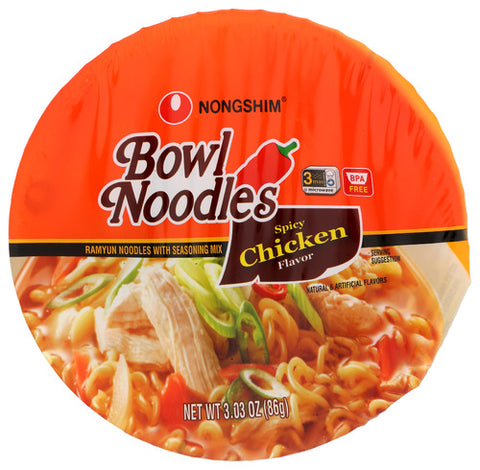 NONG SHIM SOUP BOWL NDLE CHCKN SPICY - 3.03 OZ