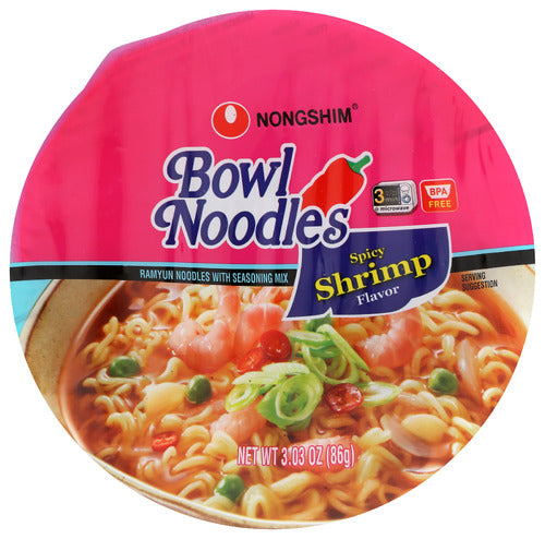 NONG SHIM SOUP BOWL NDLE SHRIMP SPICY - 3.03 OZ