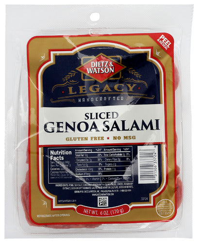 Dietz And Watson 
Salami Genoa Pillow Pack, 6 OZ.