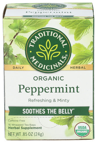 TRADITIONAL MEDICINALS TEA PEPPERMINT ORG - 16 BG
