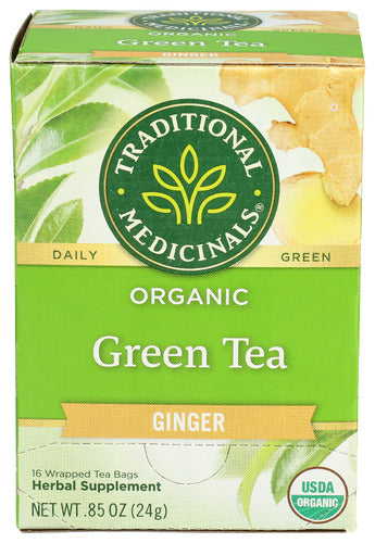 TRADITIONAL MEDICINALS TEA GRN GINGER ORG FTC - 16 BG