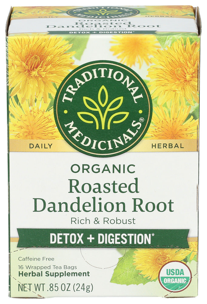 TRADITIONAL MEDICINALS TEA RSTD DANDLN ROOT ORG - 16 BG